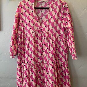 Pink Spotted Beach Cover Up Dress